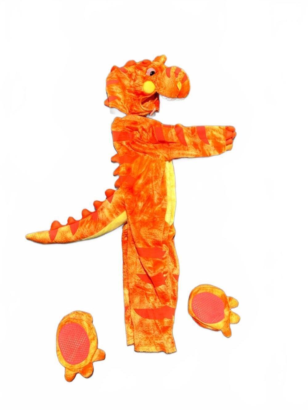Spooktacular Orange Baby T-Rex Dinosaur Plush Kids Costume size infant 18-24 mos